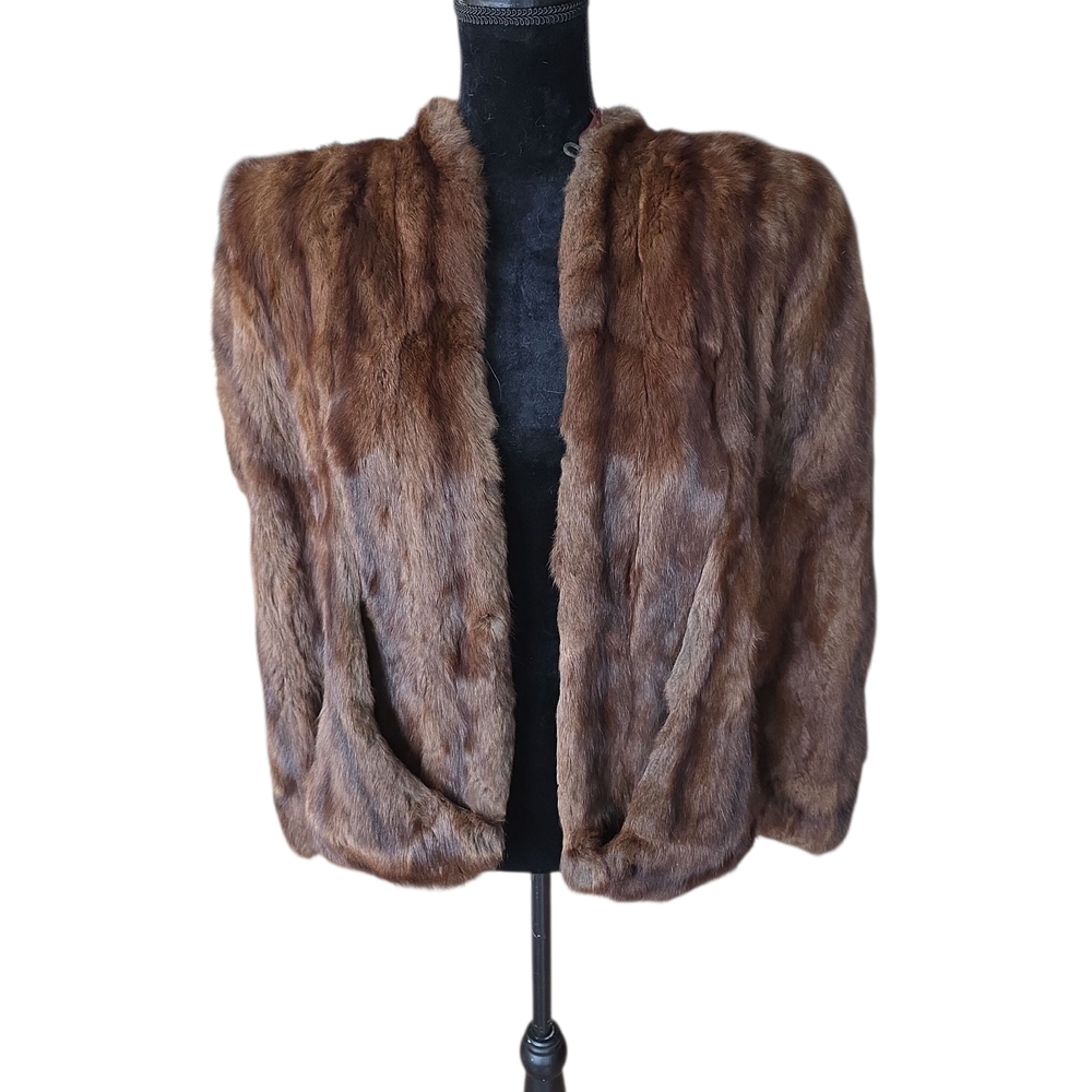 Vintage Brown Mink Fur Cape